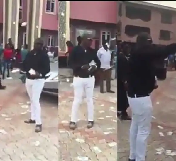 See How a Malaysia-based Nigerian Man Sprayed Money Lavishly to Celebrate His Arrival in Anambra (Video)